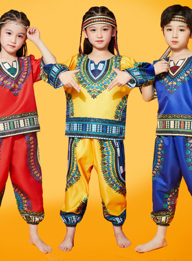 儿童非洲鼓演出服丽江印第安成人舞蹈泰国民族风幼儿手鼓表演服装