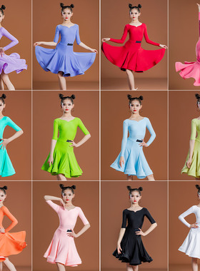 罗然春夏女童拉丁舞蹈服专业规定比赛服装少儿练功考级儿童演出服