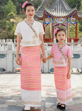 新款傣族儿童服装女西双版纳女童摄影服饰民族风套装儿童旅游拍照
