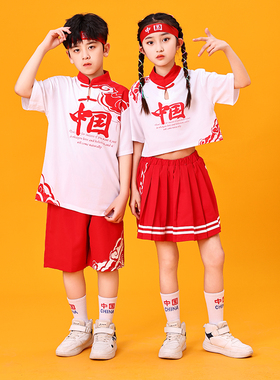六一儿童拉拉队表演服小学生运动会中国风班服幼儿园啦啦操演出服