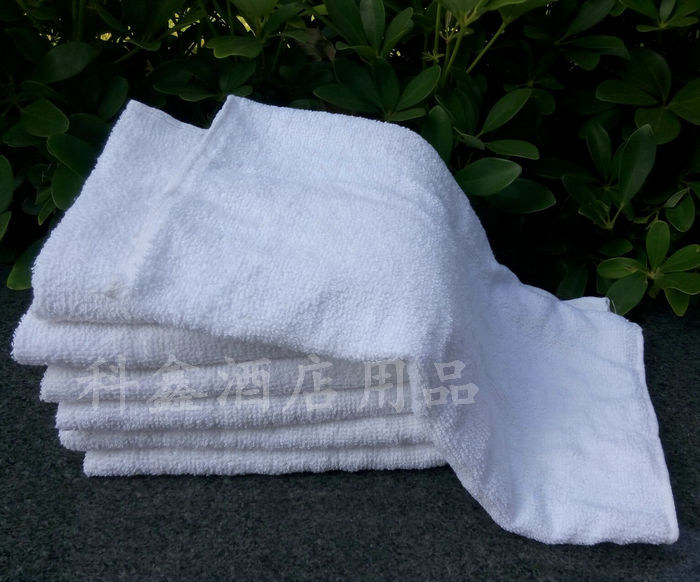 全棉白毛巾美容巾面巾酒店厨房用75克工作劳保长条毛巾