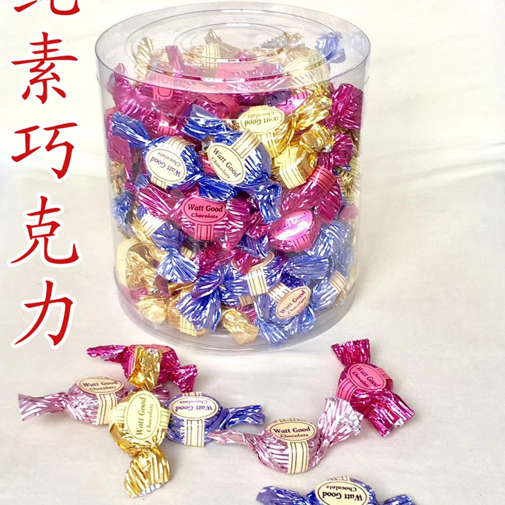 台湾进口安娜巧克力零食散装桶装休闲纯素食品喜糖全素可可脂800g