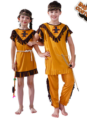 儿童款印第安人民族服饰化妆舞会cosplay角色扮演演出服分销
