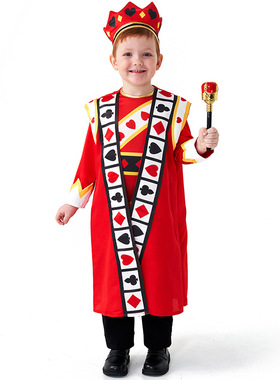 圣诞节爱丽丝扑克王国红色国王服饰儿童舞台剧童话故事演出装King