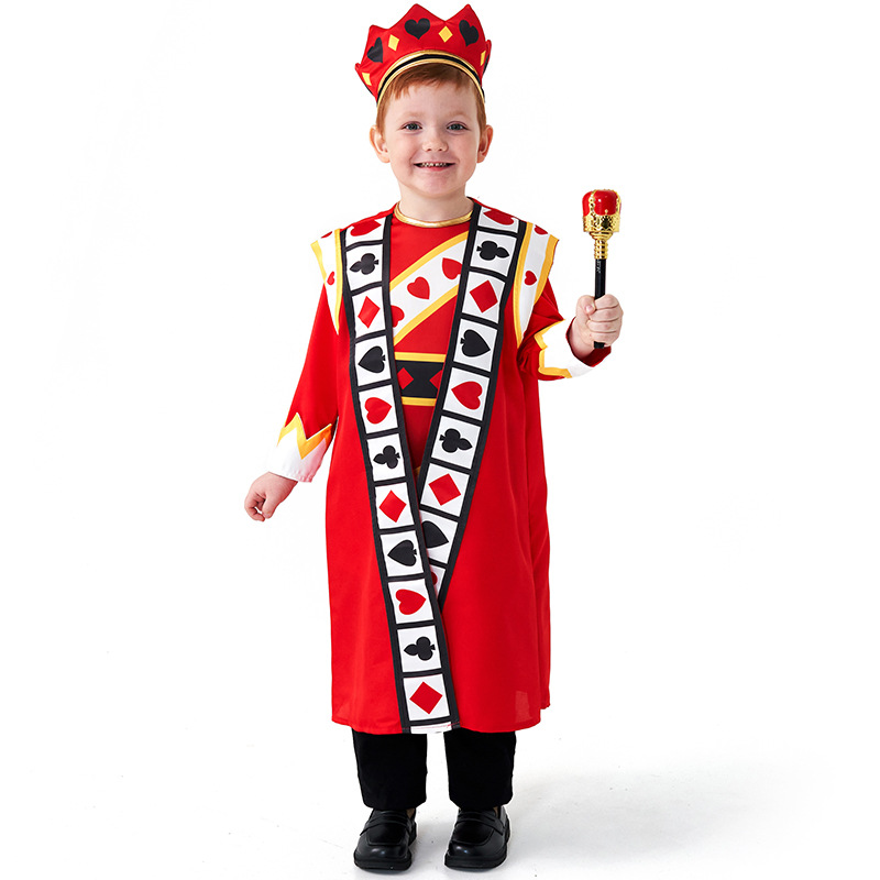 圣诞节爱丽丝扑克王国红色国王服饰儿童舞台剧童话故事演出装King
