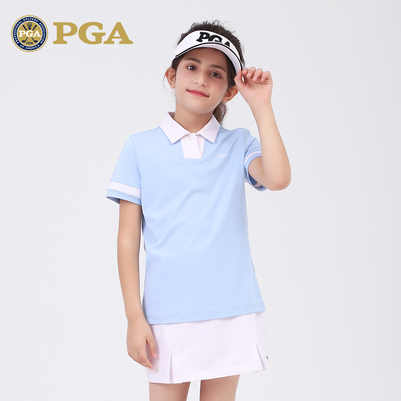 美国儿童高尔夫服装夏季短衫袖套女童衣服裙子装青少年恤童装
