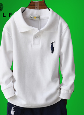 儿童高尔夫球衣服装 男女童长袖T恤秋装青少年长袖Polo衫Golf球服