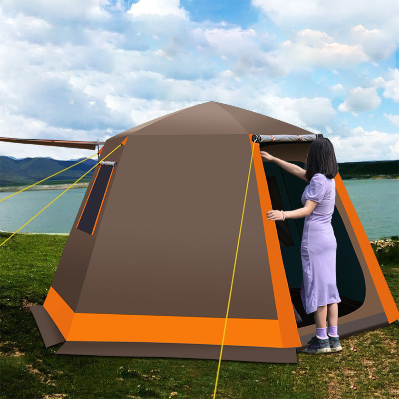帐篷户外全自动便携式3-4-5-6-8人野外露营双层防雨家庭野营
