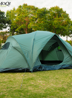 莫崎户外野营帐篷防雨4-6人家庭超大露营装备野外住所帐篷