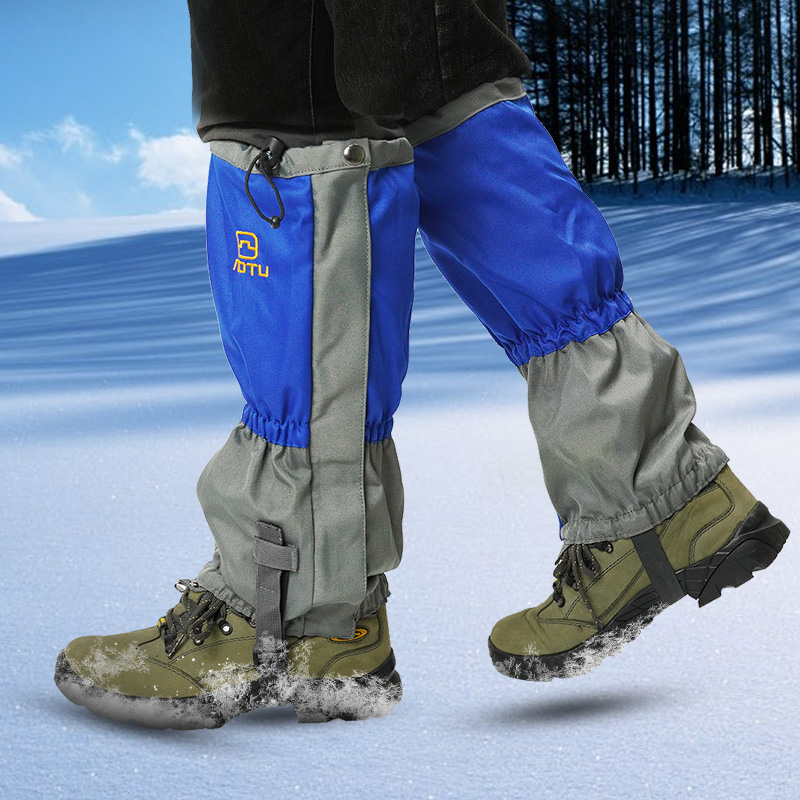 冬季雪套户外徒步登山装备女防水脚套护腿套男士雪地防雪鞋套沙漠