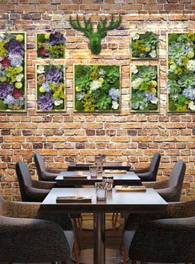 仿真多肉植物壁挂墙壁相框装饰品餐厅背景墙壁饰墙上挂饰墙面挂件