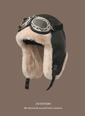 雷锋帽冬季男女同款加厚保暖护耳帽子东北户外防寒加绒复古飞行帽