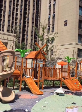幼儿园儿童室内大型户外木质小博士滑梯组合公园玩具实木游乐设施