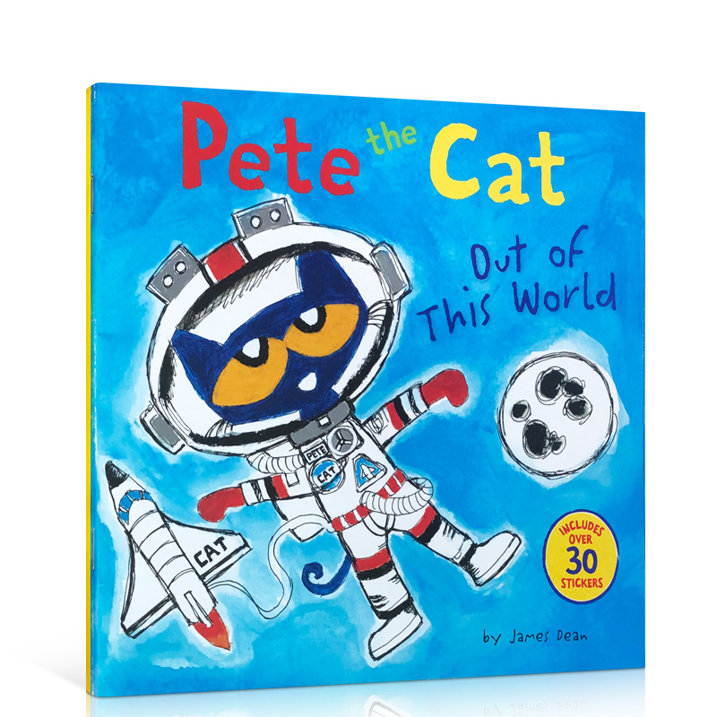 【送音频】皮特猫系列英文原版绘本Pete the Cat Out of This World进入太空 含贴纸猫早教启蒙故事书儿童英语绘本阅读 亲子绘本