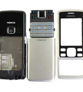原装诺基亚NOKIA 6300手机外壳 含前壳 镜面 键盘 后壳 后盖 银色