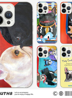 法国斗牛犬手机壳适用iphone15苹果14pro个性小众设计软壳13promax华为小米三星一加vivoppo型号保护套