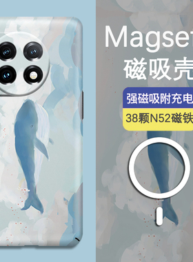 Magsafe磁吸适用一加12手机壳新款ace3一加11梦幻蓝鲸硬壳10Pro创意保护壳9RT磨砂超薄简约ace2pro防摔8T夜光