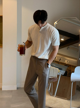 MRCYC男士短袖T恤韩版潮流夏季薄款修身半袖上衣冰丝针织打底衫