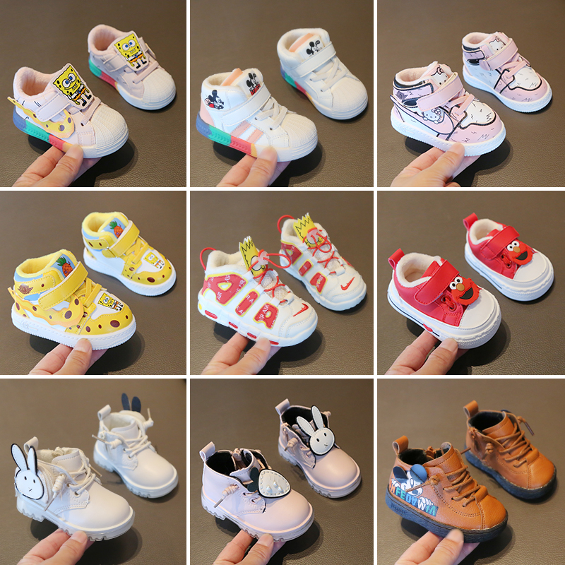 秋冬季男女宝宝软底板鞋0-1一3岁2婴儿学步鞋子小童保暖加绒棉鞋