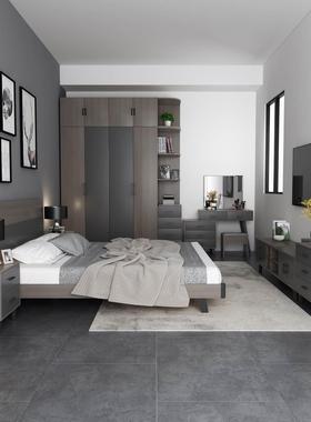 卧室成套家具套装组合全屋北欧现代简约床衣柜主卧三四五六件套房