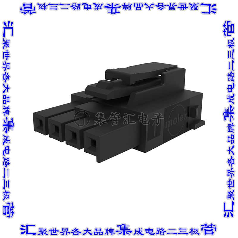 1722563104 矩形连接器外壳4POS插座3.5mm母形插口黑色自由悬挂