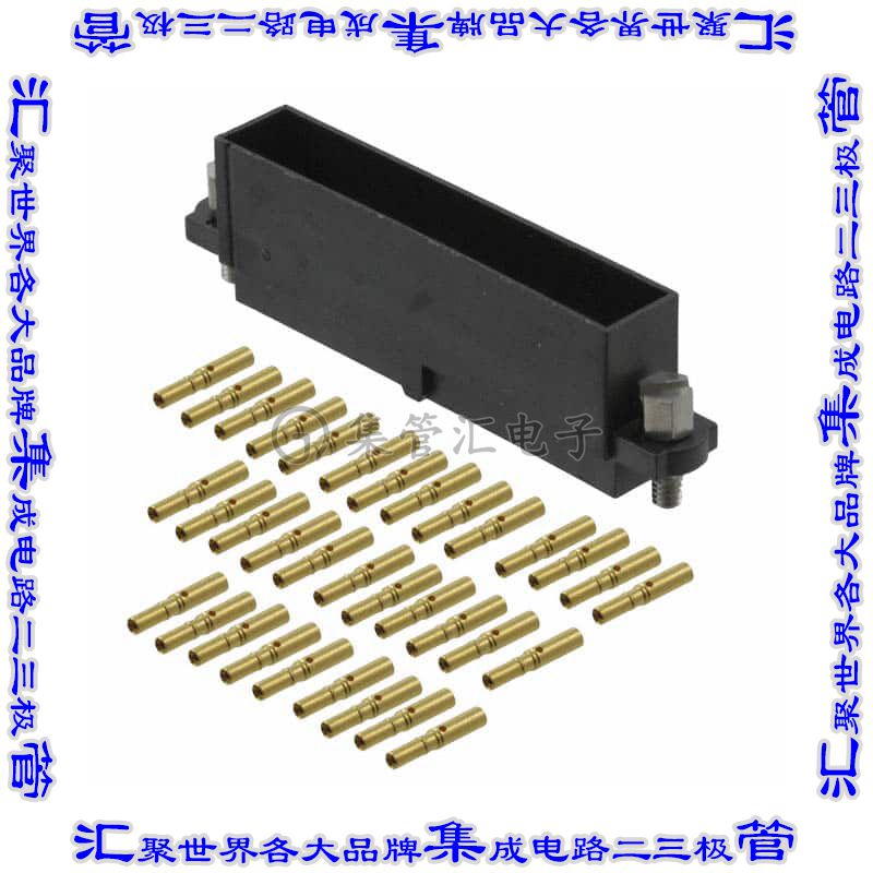 M80-4663405 矩形连接器34POS插座2排2mm母插口黑色压接镀金自由