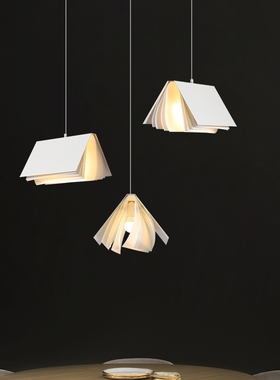 书本灯北欧餐厅吊灯设计师创意个性书房卧室床头灯具三头餐桌灯饰