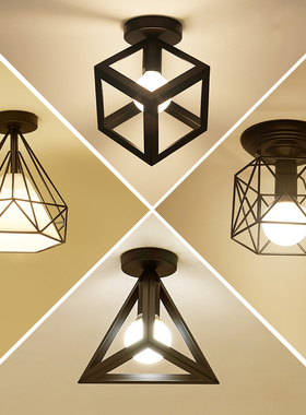 北欧吸顶灯过道走廊创意个性阳台灯玄关现代简约艺术铁艺led灯具