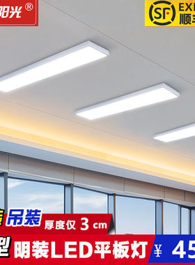 明装LED平板灯600x600吸顶30x120长方形吊装30x90办公室过道走廊