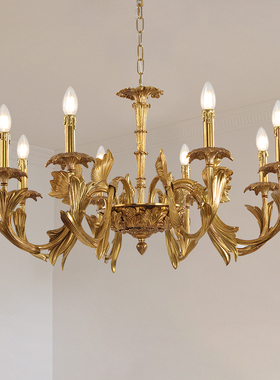法式轻奢复古客厅吊灯 美式卧室现代欧式简约北欧设计师全铜灯具