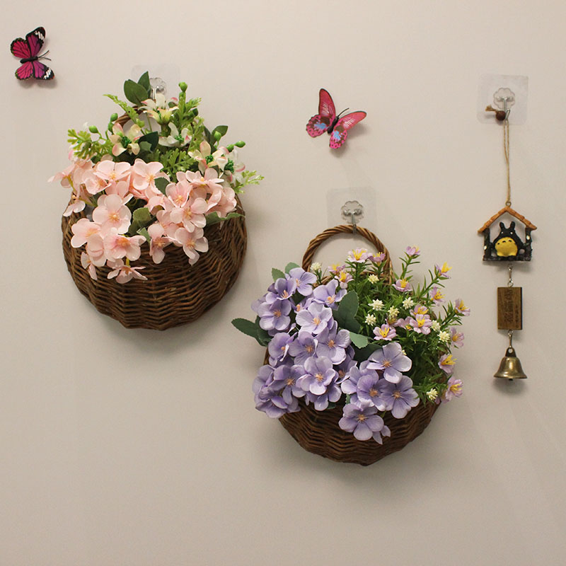 北欧风客厅墙面装饰花卉餐厅卧室墙壁上花艺挂件创意壁饰墙饰花篮