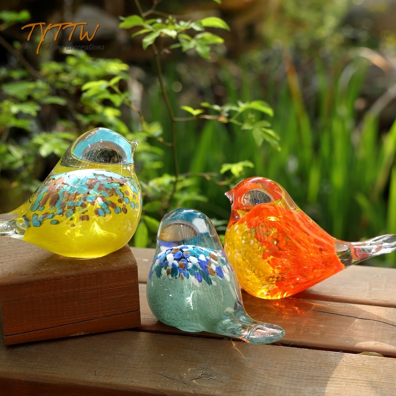 出口品质彩色手工玻璃动物琉璃摆件装饰礼物布景装饰