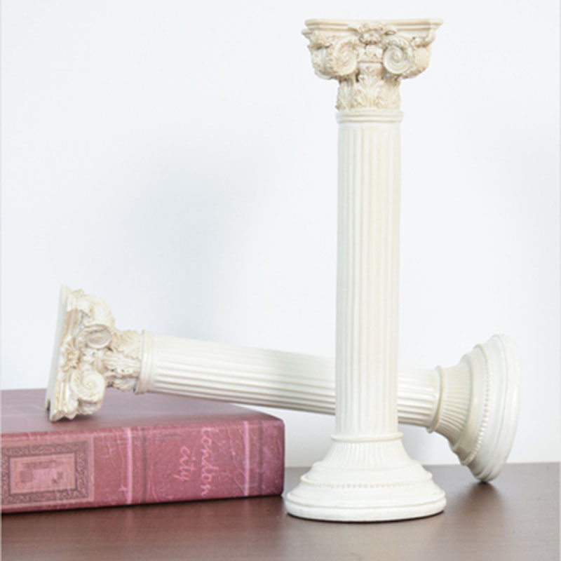 创意欧式罗马柱橱窗软装饰品客厅摆件摄影道具复古家居树脂摆设