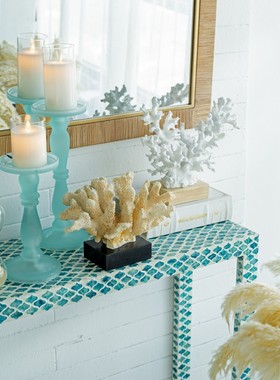 北欧创意地中海风格树脂珊瑚艺术摆件客厅家居书房桌面装饰工艺品