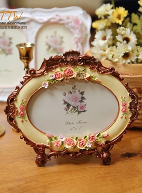 欧式公主玫瑰胭脂相框 情人节礼物家居饰品相框