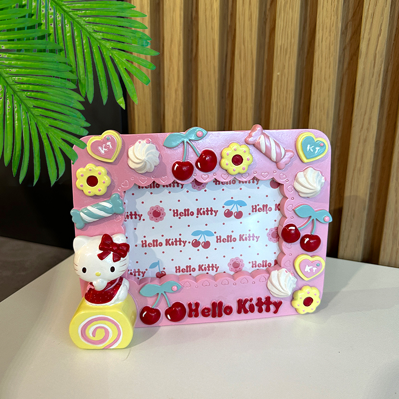 三丽鸥正品hello kitty猫KT蛋卷树脂相框摆件工艺品 婚礼结婚相框