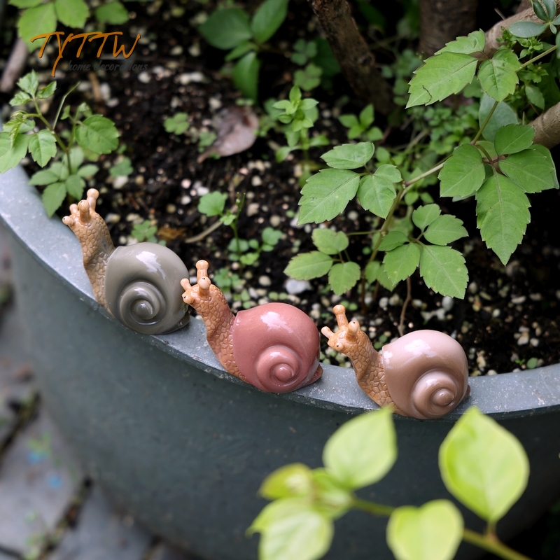 田园可爱树脂蜗牛摆件花园庭院花盆边饰装饰摆件
