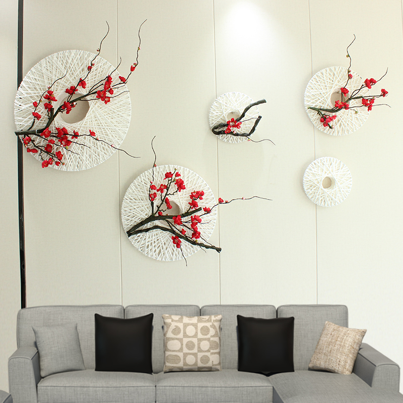 墙面装饰品新中式客厅餐厅书房挂件壁挂家居沙发背景墙面装饰花卉