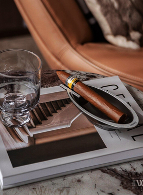 道具单支雪茄样板间男士卧室书房桌面摆件便携式雪茄烟灰缸烟具
