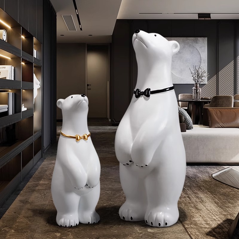 北极熊客厅迎宾大型落地摆件创意电视柜沙发旁边开业乔迁新居礼品