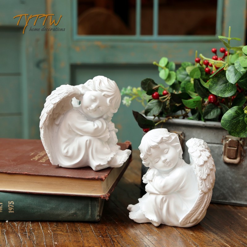 北欧古典创意祈祷天使家居装饰杂货花园客厅桌面丘比特礼物摆件