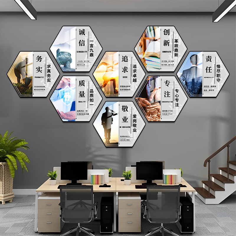办公室装饰画企业公司文化墙面装饰贴氛围布置会议室团队励志挂画