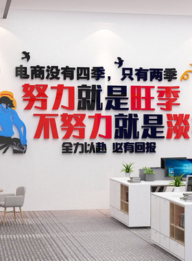 电商公司企业文化销售部门办室墙面装饰氛围布置会议励志标语贴画