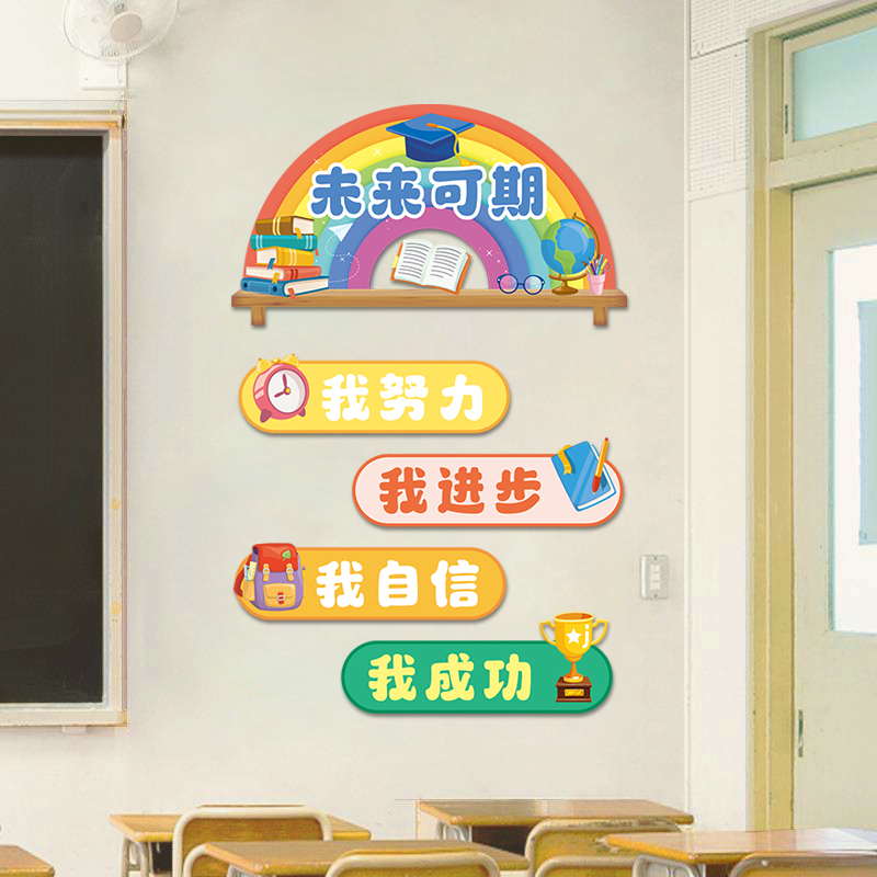未来可期墙贴纸装饰班级文化教室建设布置小学幼儿园励志标语贴画