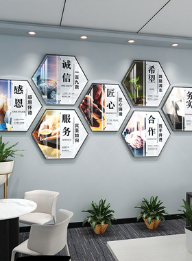 励志企业文化字画挂画公司走廊会议办公室宣传标语字装饰背景壁画