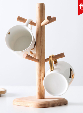 居家家木质杯架创意收纳置物架水杯架挂架茶杯架倒挂沥水架杯子架