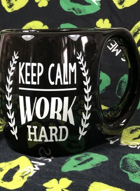 keep calm work hard保持冷静努力工作办公励志陶瓷咖啡马克水杯