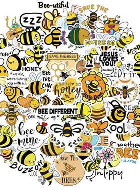 50张励志小蜜蜂电脑手机笔记本水杯行李箱创意涂鸦个性防水贴纸