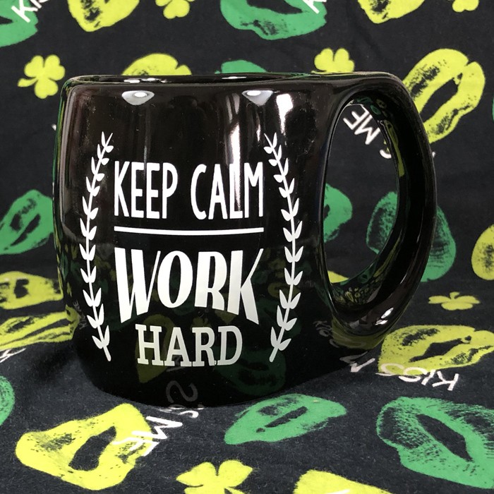 keep calm work hard保持冷静努力工作办公励志陶瓷咖啡马克水杯
