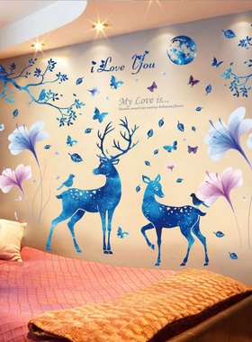 温馨励志墙贴纸卧室床头墙面装饰房间布置背景墙纸自粘小图案贴画